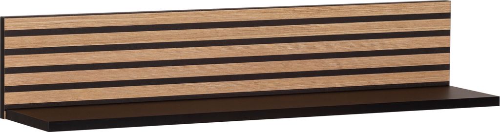 Möbelpartner Wandregal Zebra | HxBxT 16x80x17cm | Akustikplattenoptik Schwarz