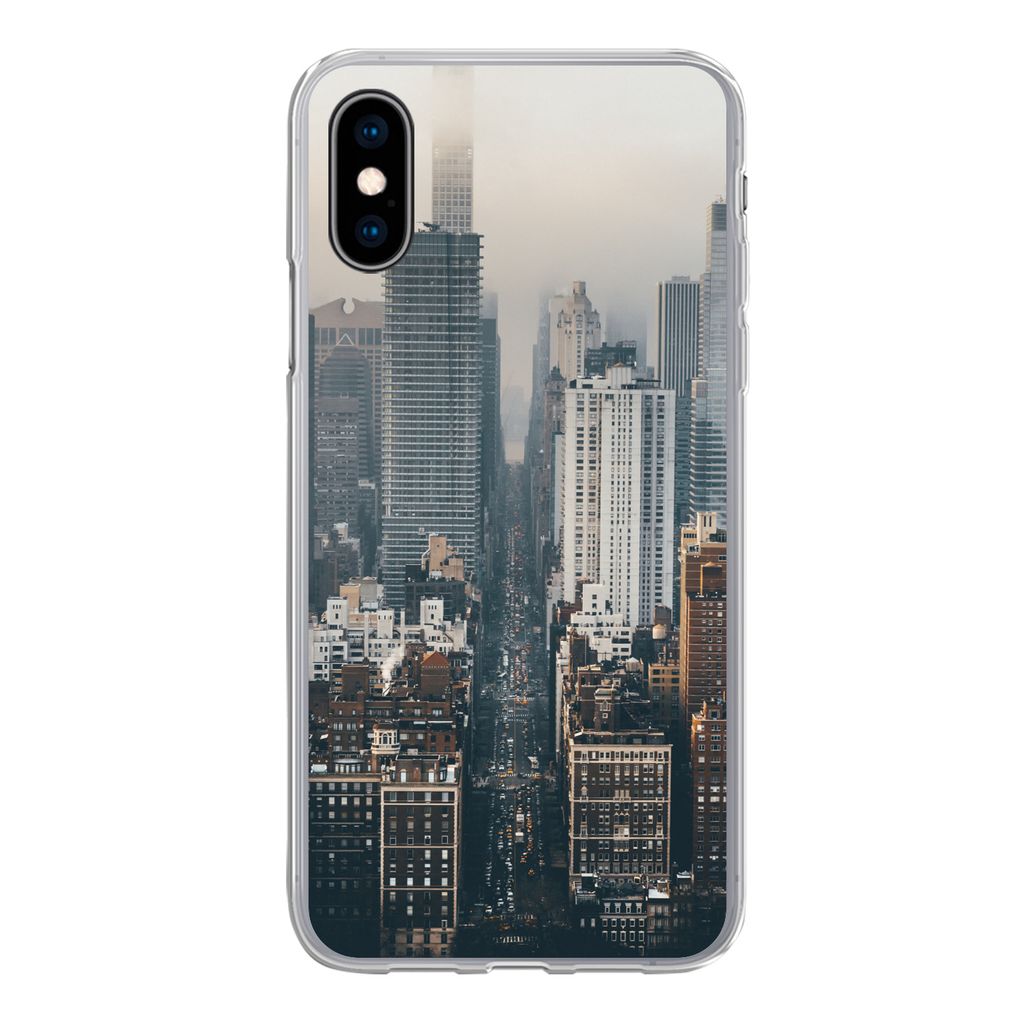 MuchoWow Handyhülle Schutzhülle Hülle für iPhone X Skyline von New York Silikon Softcase Handy Hülle - Handyhülle
