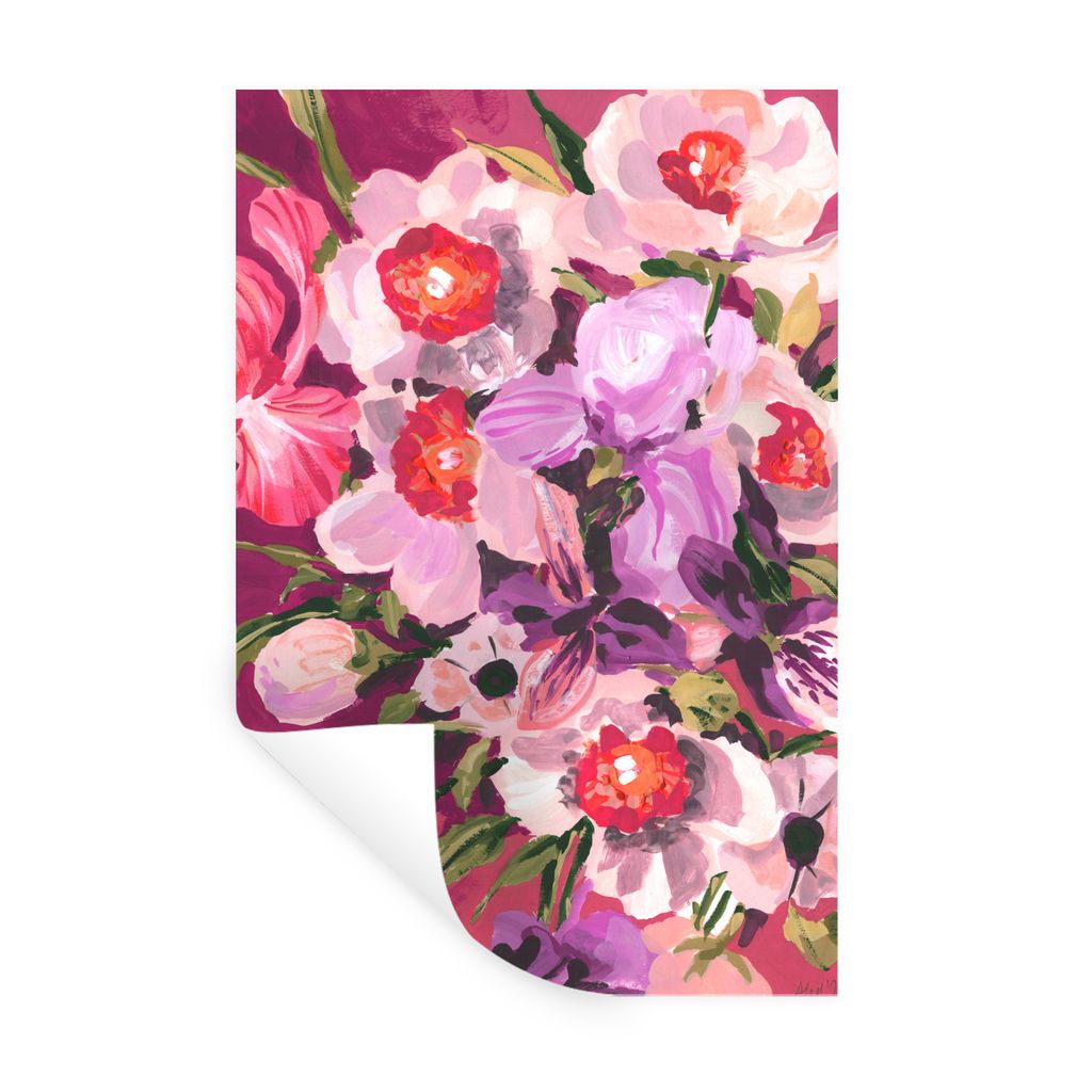 MuchoWow Wandtattoo Wandsticker Wandaufkleber Rosa - Orchidee - Blumen - Botanisch 60x90 cm Selbstklebend und Repositionierbar - Sticker - Dekorf...