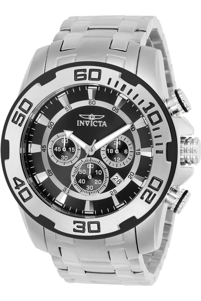 Invicta Pro Diver - SCUBA 22318 Herren uhr - Wasserdicht - Analog - Quarzuhrwerk - Edelstahl mit schwarzen zifferblat - 50mm