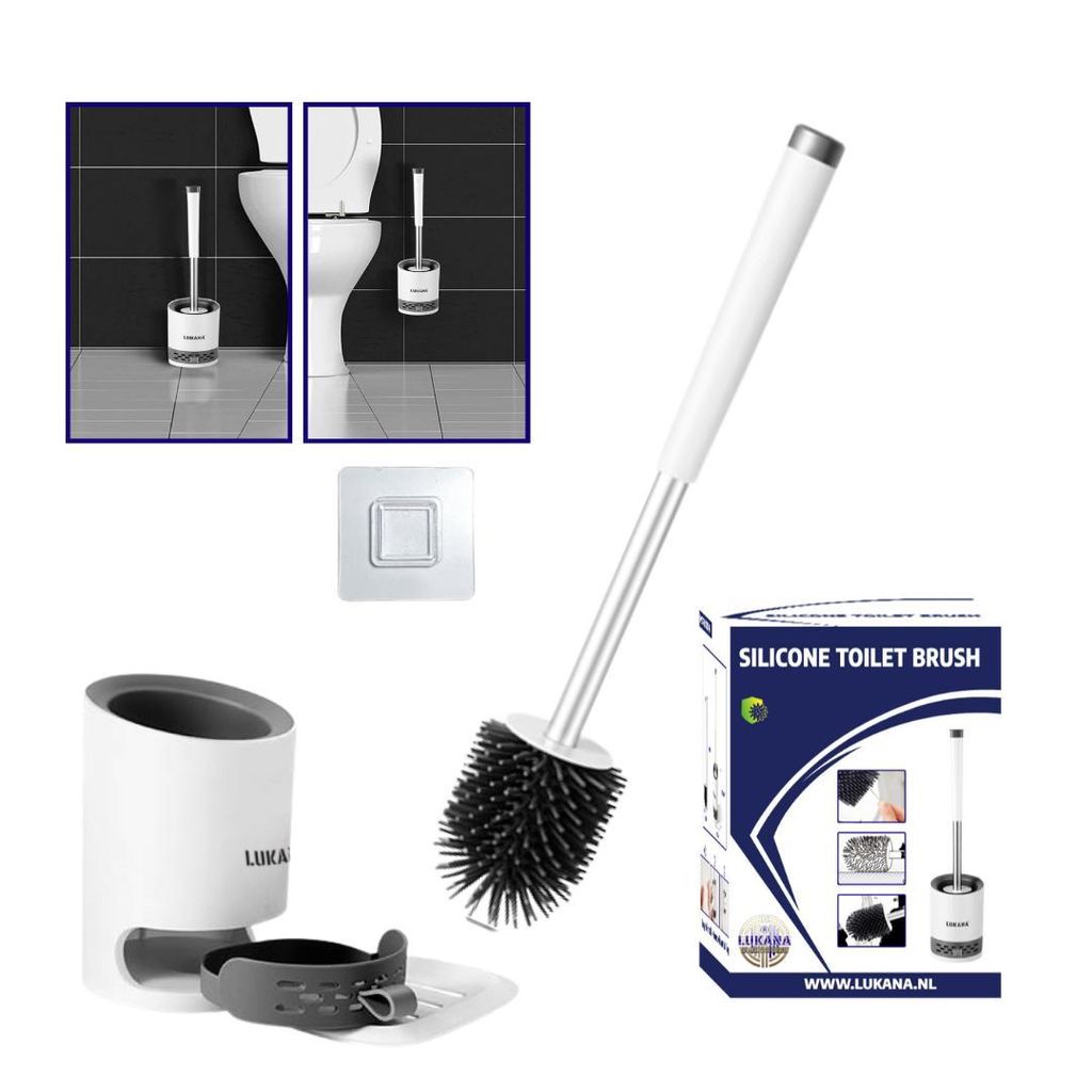 Lukana WC Bürste Silikon mit Halter – Toilettenbürste Set Produktbild 