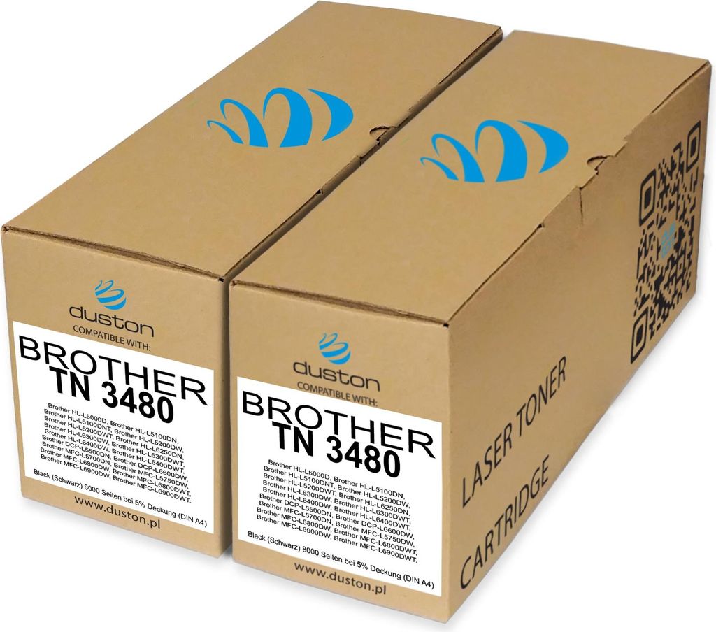 2x TN3480, TN-3480 Toner Druckertoner Patrone Schwarz kompatibel mit Brother DCP-L5500 L6600 HL-L5000 L5100 L5200 L6250 L6300 L6400 MFC-L5700 L5750...