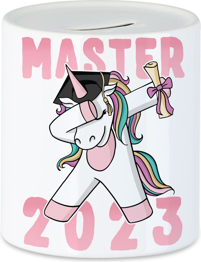 Master 2023 Spardose Pferd Einhorn Abschlussgeschenk Dab Cool Humorvoll Geschenkidee