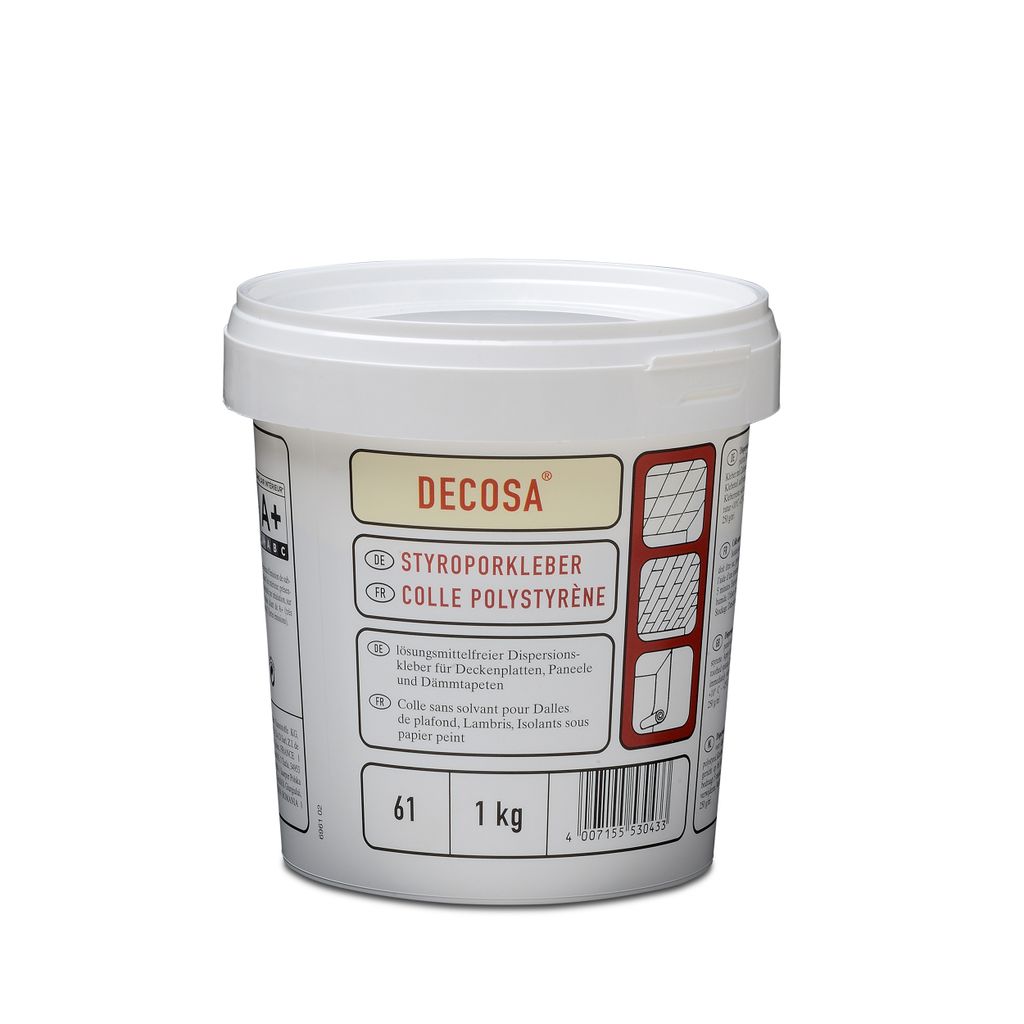 Decosa Styroporkleber, weiß, Eimer à 1 kg - 6 Eimer