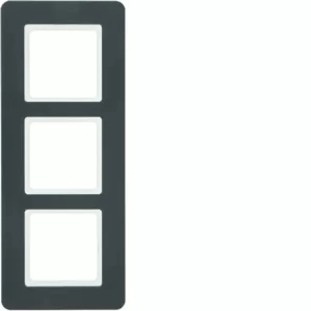 Plaque de finition 3 postes anthracite - Cadre triple pour interrupteur