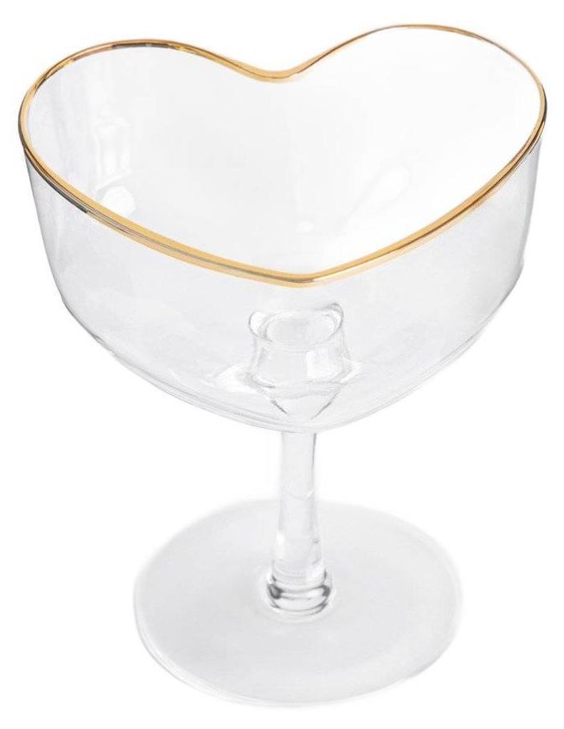 HOMLA AMAR plain - Herzförmiges Margarita-Glas mit Goldrand Produktbild 