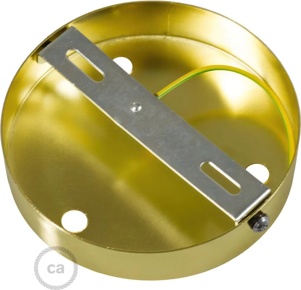 Creative Cables KRM573FGOTERM Rosace de Plafond Cylindrique en Métal Or