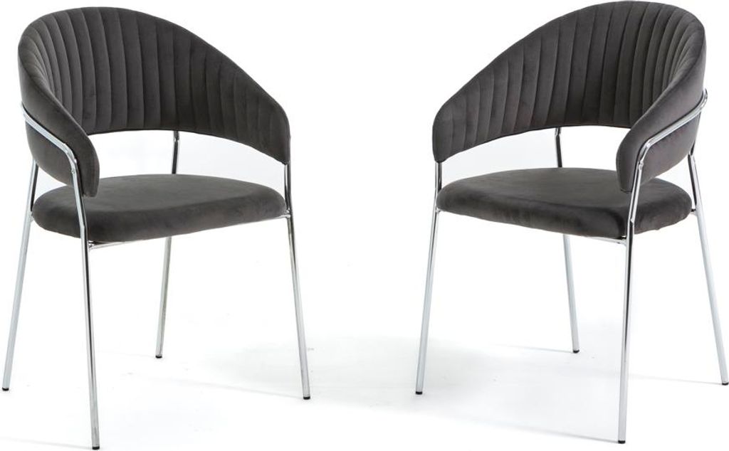 Set mit 2 Innenstühlen aus Samt mit Metallbeinen und gestepptem Rücken – elegantes, komfortables Design für Esszimmer, Küche, Bar und Restaur...