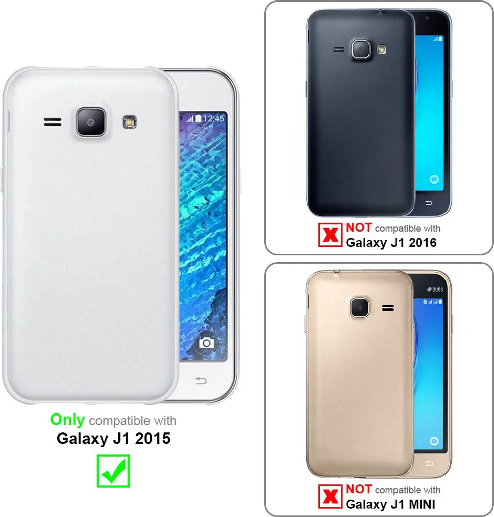 Cover Protettiva Samsung Galaxy J1 2015 - Cadorabo Hard Case Nero