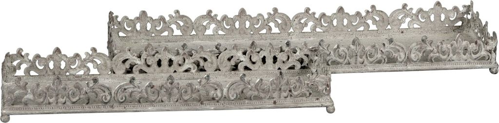 Tablett-Schale 2erSet METALL Shabby chic Landhaus Vintage Produktbild 