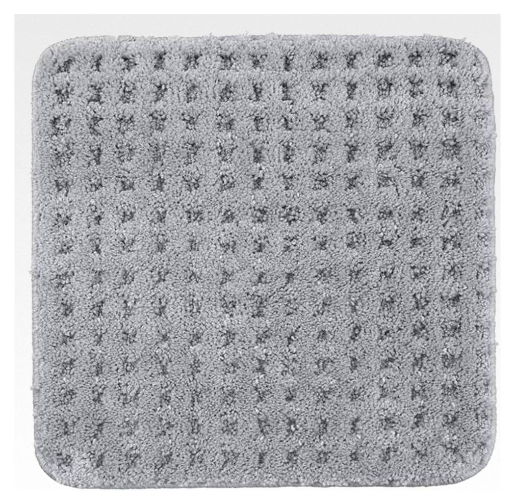 Flauschiger Badvorleger (45 x 45 cm) - WC Vorleger ohne Ausschnitt aus weichen Mikrofasern - Rutschfester und waschbarer Badteppich - Kleine WC Bad...