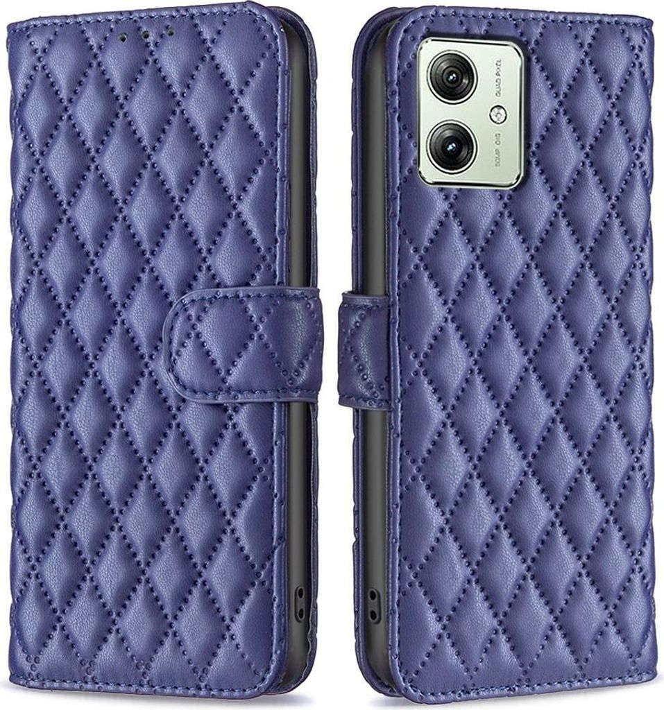 Motorola Moto G54 Hülle - BINFEN Rhombus Klapphülle - Blau
