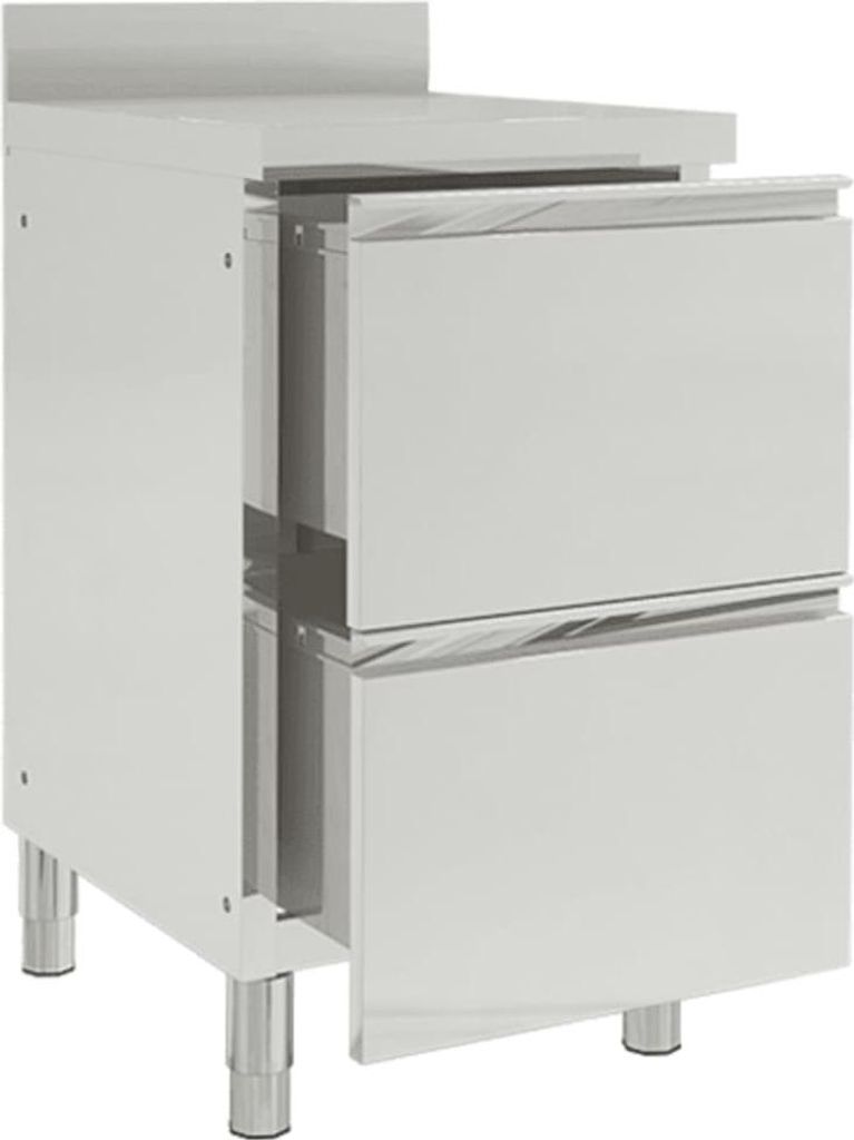 vidaXL Komerční kuchyňská skříňka se 2 zásuvkami 50x60x96 Obrázek produktu 