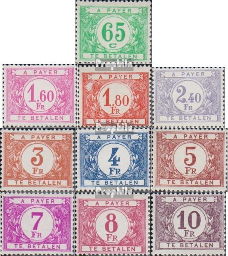 Briefmarken Belgien 1946 Mi P46-P55 (kompl.Ausg.) postfrisch Portomarken
