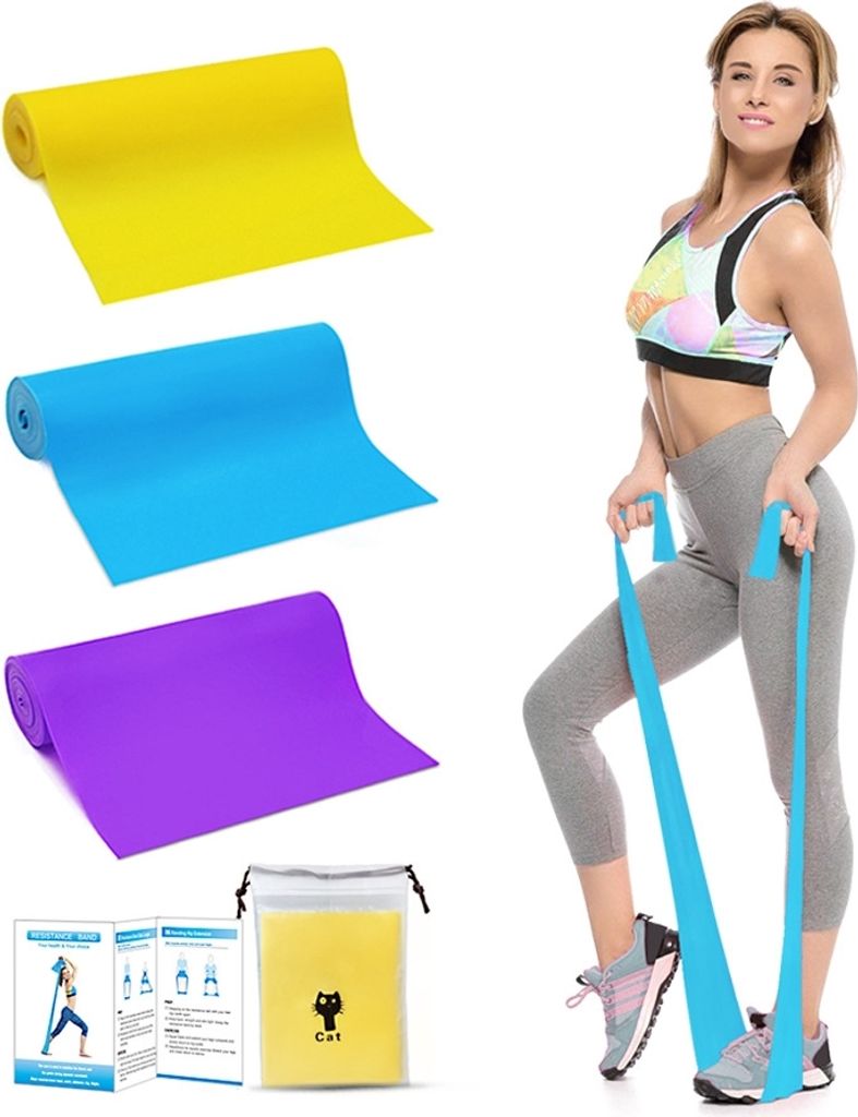 Fitnessbänder Widerstandsbänder 3er-Set für Muskelaufbau Yoga Pilates