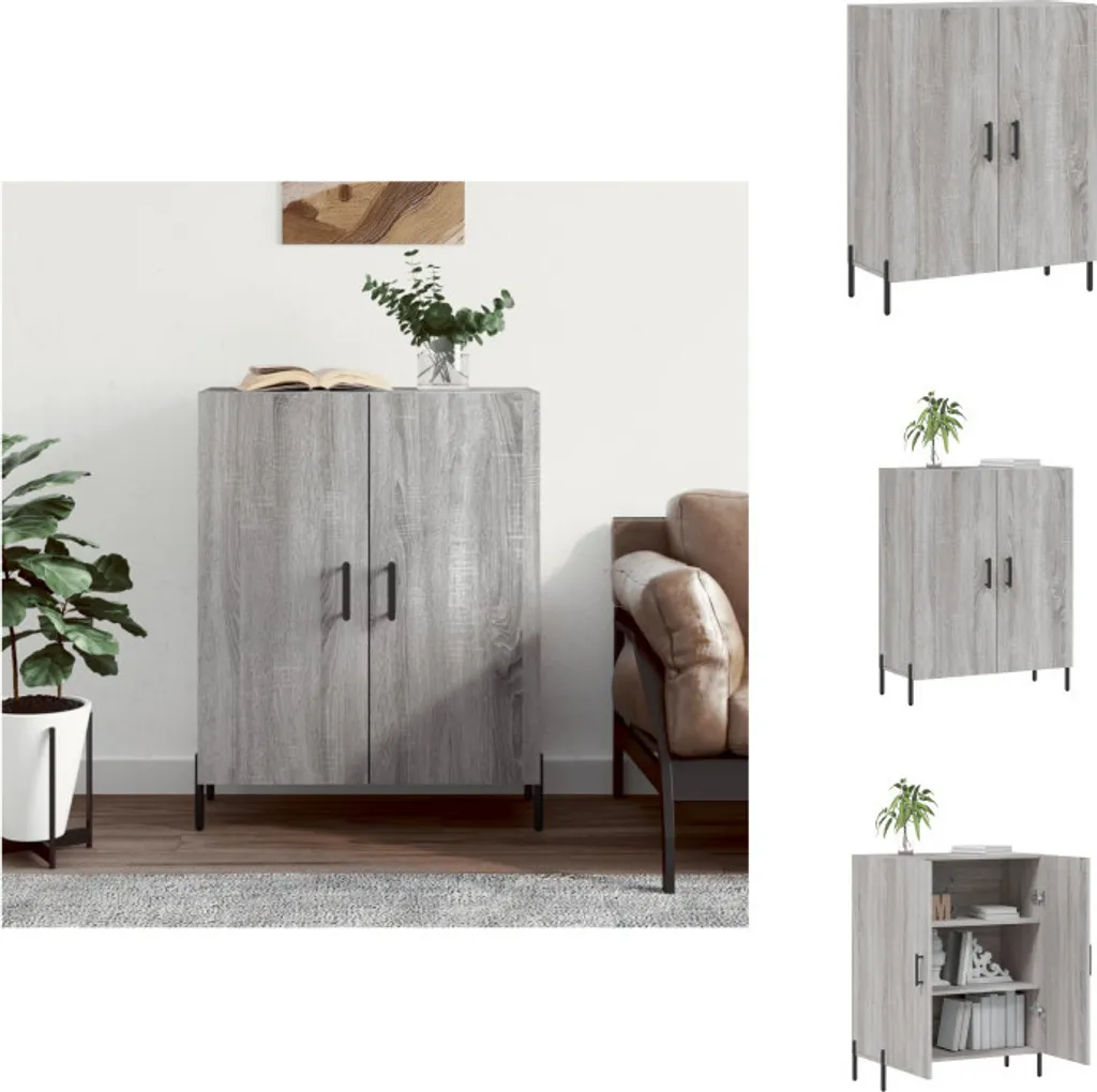 Mobile Buffet vidaXL Grigio Sonoma | Credenza Alta Multiuso con Ante
