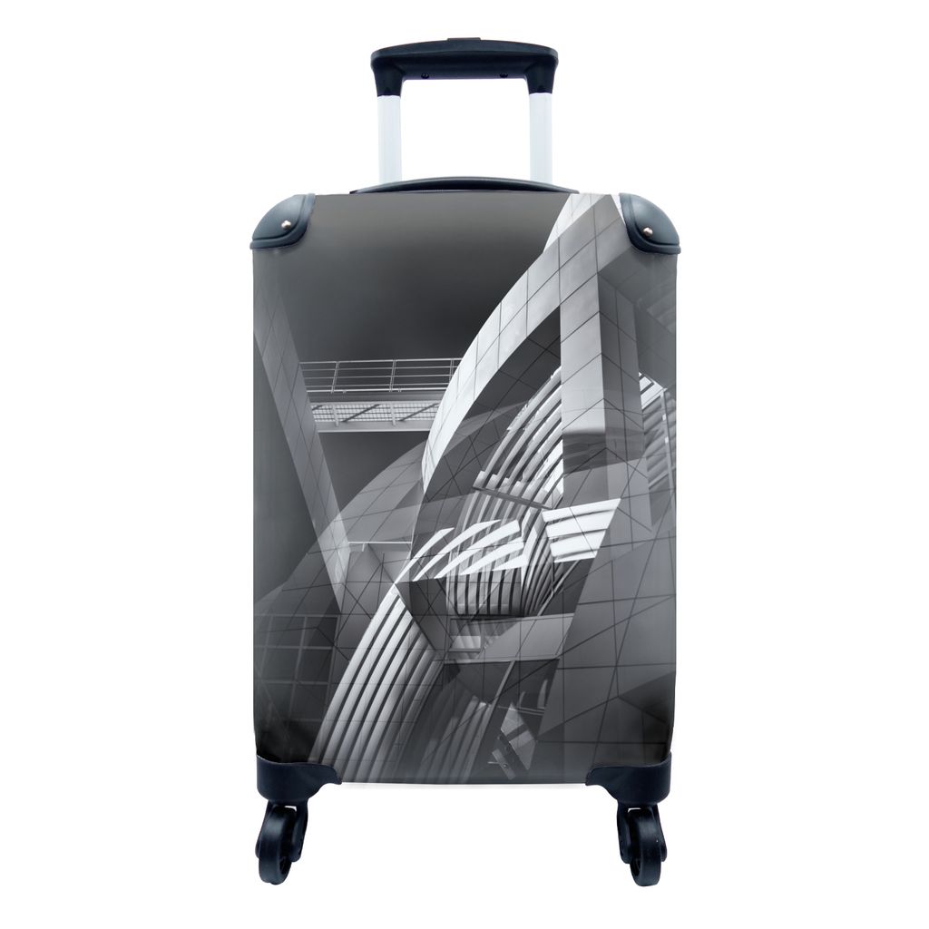 MuchoWow Koffer Handgepäck Trolley Rollkoffer Kleine Reisekoffer mit 4 Rollen - Amerika - Architektur - Modern - Cabin Size < 55x40x23 cm & 55x4...