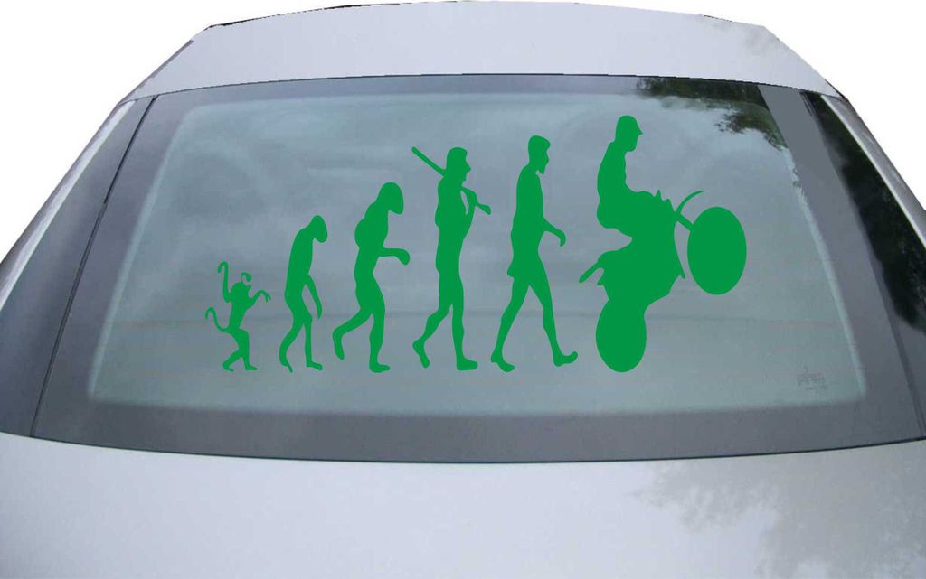 Indigos UG - Aufkleber Heckscheibe & Motorklappe DE6286 - grün - 600x285 mm - human evolution - Auto Scheiben Fenster Heckklappe Tuning Racing JDM...