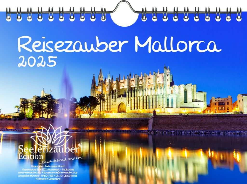 Reisezauber Mallorca DIN A5 Wandkalender für 2025 Palma Spanien Urlaub Strand Meer Reise - Seelenzauber
