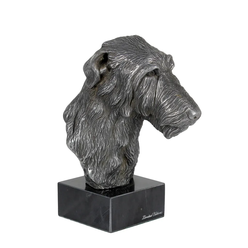 Scottish Deerhound : figurine de chien en marbre argenté par Art-Dog - 2