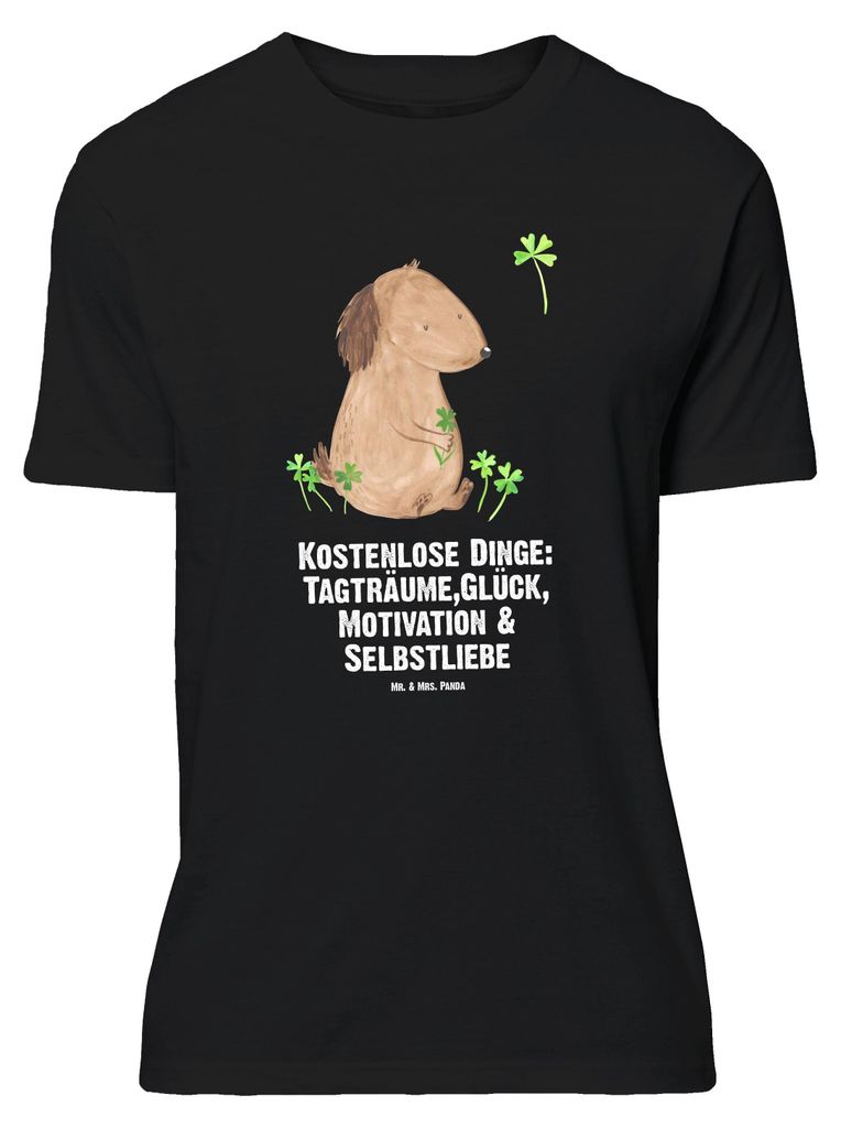 Mr. & Mrs. Panda Größe XL T-Shirt Hund Kleeblatt - Schwarz - Geschenk, Shirt, Gratis, mit Spruch, Liebe, Tshirt, Sprüche, Glück