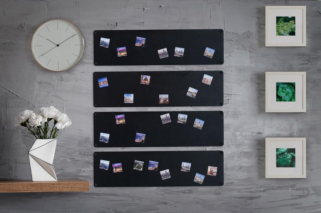 STALFORM 4 x Magnettafel Schwarz 80x22 cm aus Edelstahl Produktbild 