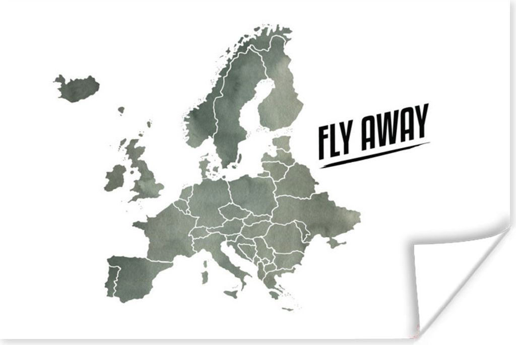 MuchoWow® Poster Karte - Europa - Zitate 180x120 cm - Produktbild 