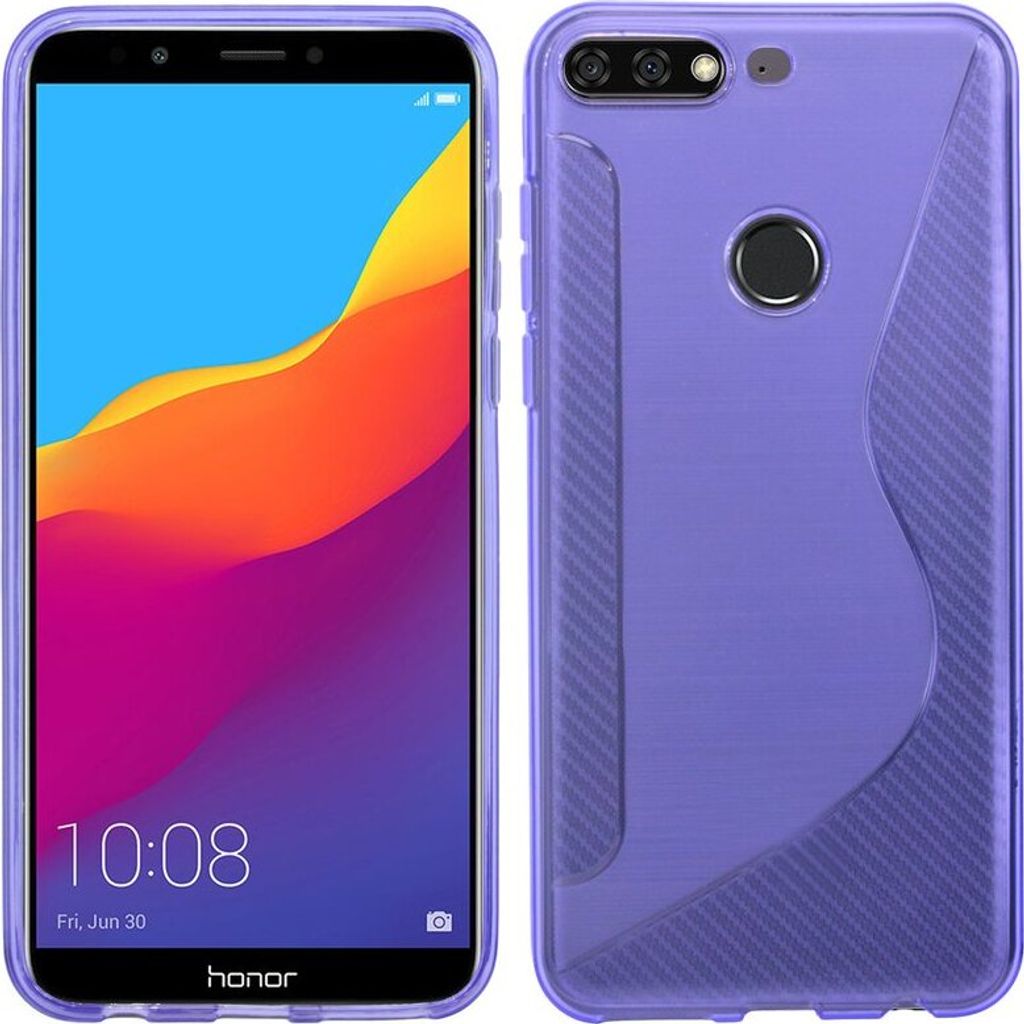 Honor 7C Handy Silikon Schutzhülle Cover Case Lila