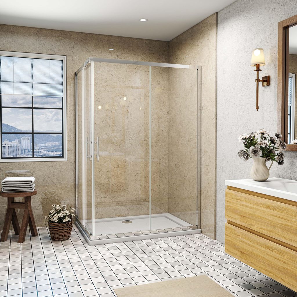 Duschspa Eckduschkabine 120x120cm Höhe 195cm Schiebetür 6mm Produktbild 