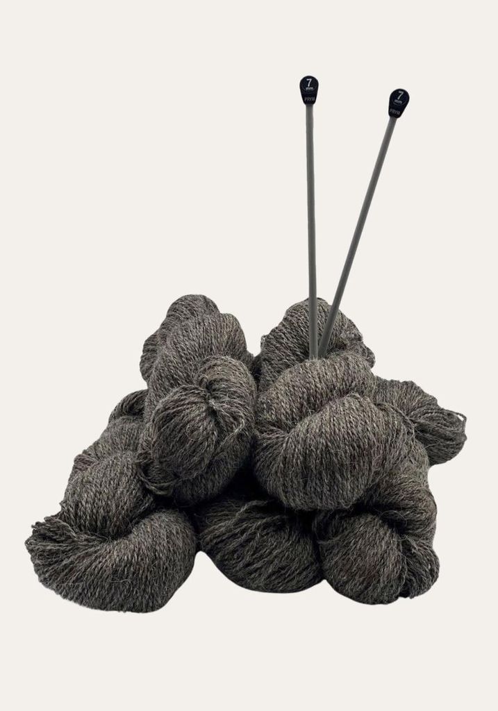 Strickwolle Schafwolle Dunkelgrau 1kg -
