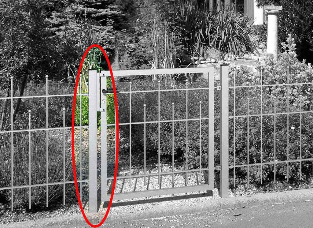 Zaunsystem Madrid Anschlagpfosten für Einzeltor-anthrazit metallic-1350 mm-750 mm