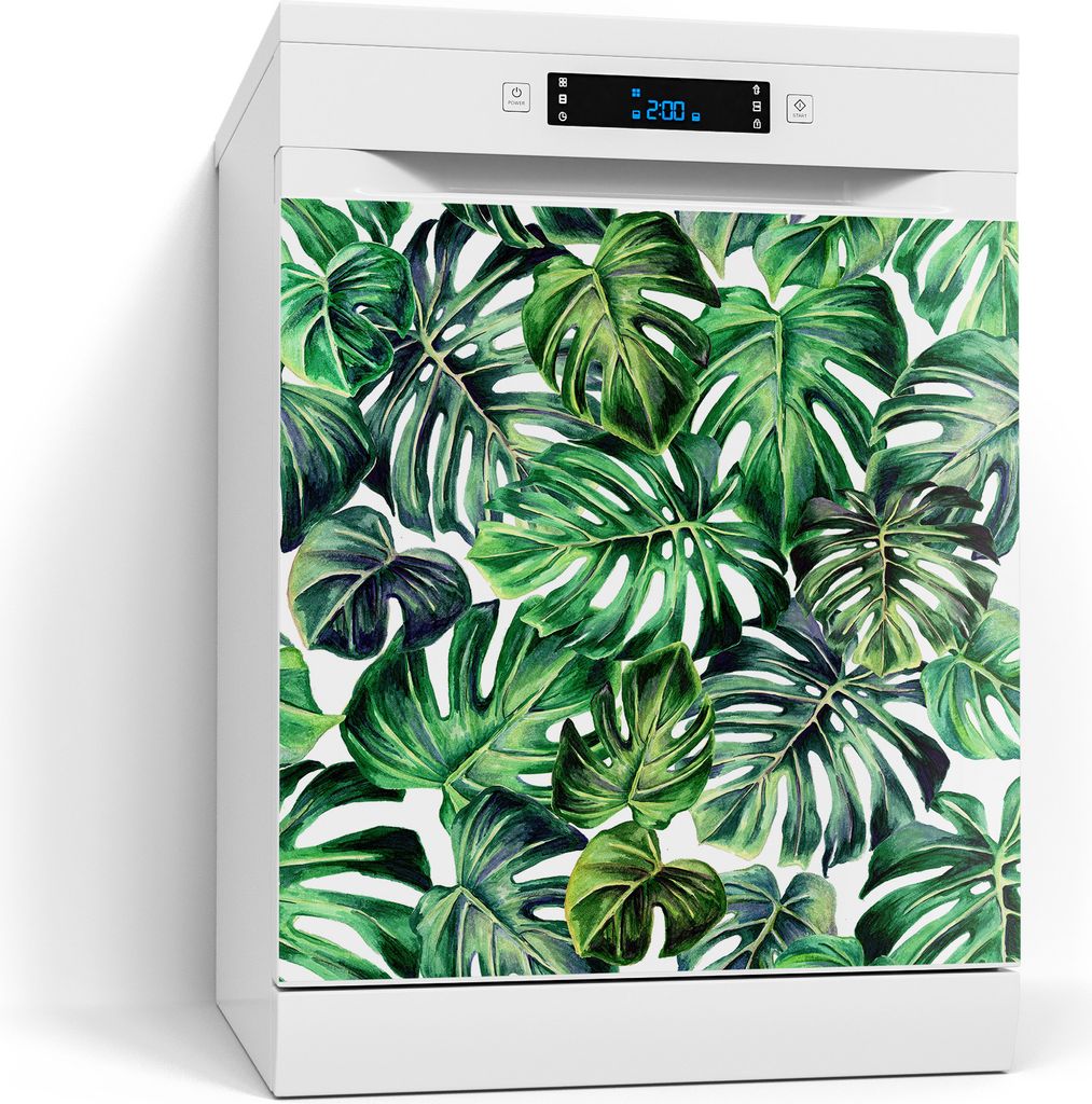 DEQORI Magnetmatte Spülmaschine beschreibbar 60x60 cm 'Tropisches Flair' Magnetfolie