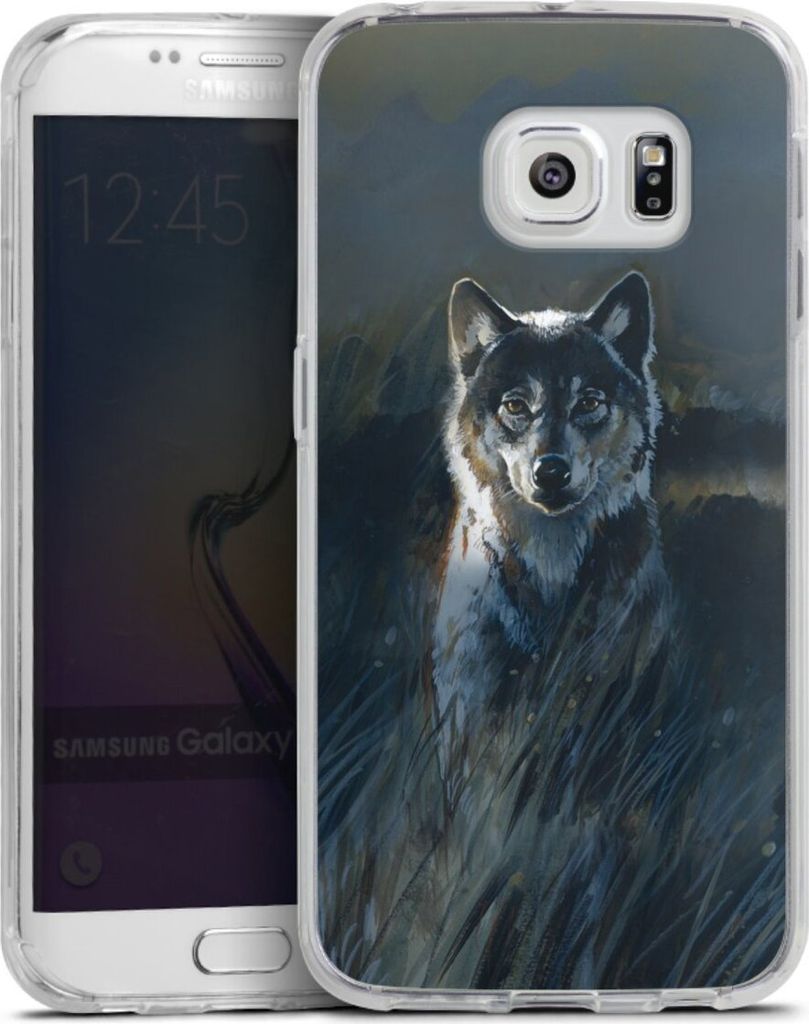 DeinDesign Handyhülle für Samsung Galaxy S6 Edge Silikon Hülle Case Smartphone Schutzhülle Malerei Natur Wolf