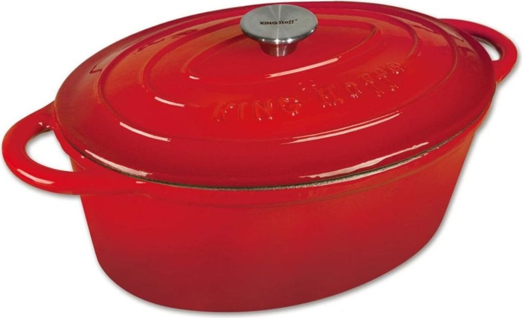 Kinghoff Gusseisen Bratpfanne KH-1612 33 cm Rot/Beige