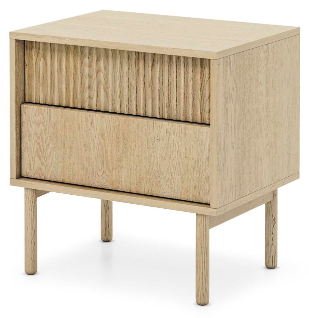 Masseno Nachttisch ROCCO Nachtschrank Beistelltisch für Schlafzimmer 53,5 x 55 x 39,5 cm Eichefarben