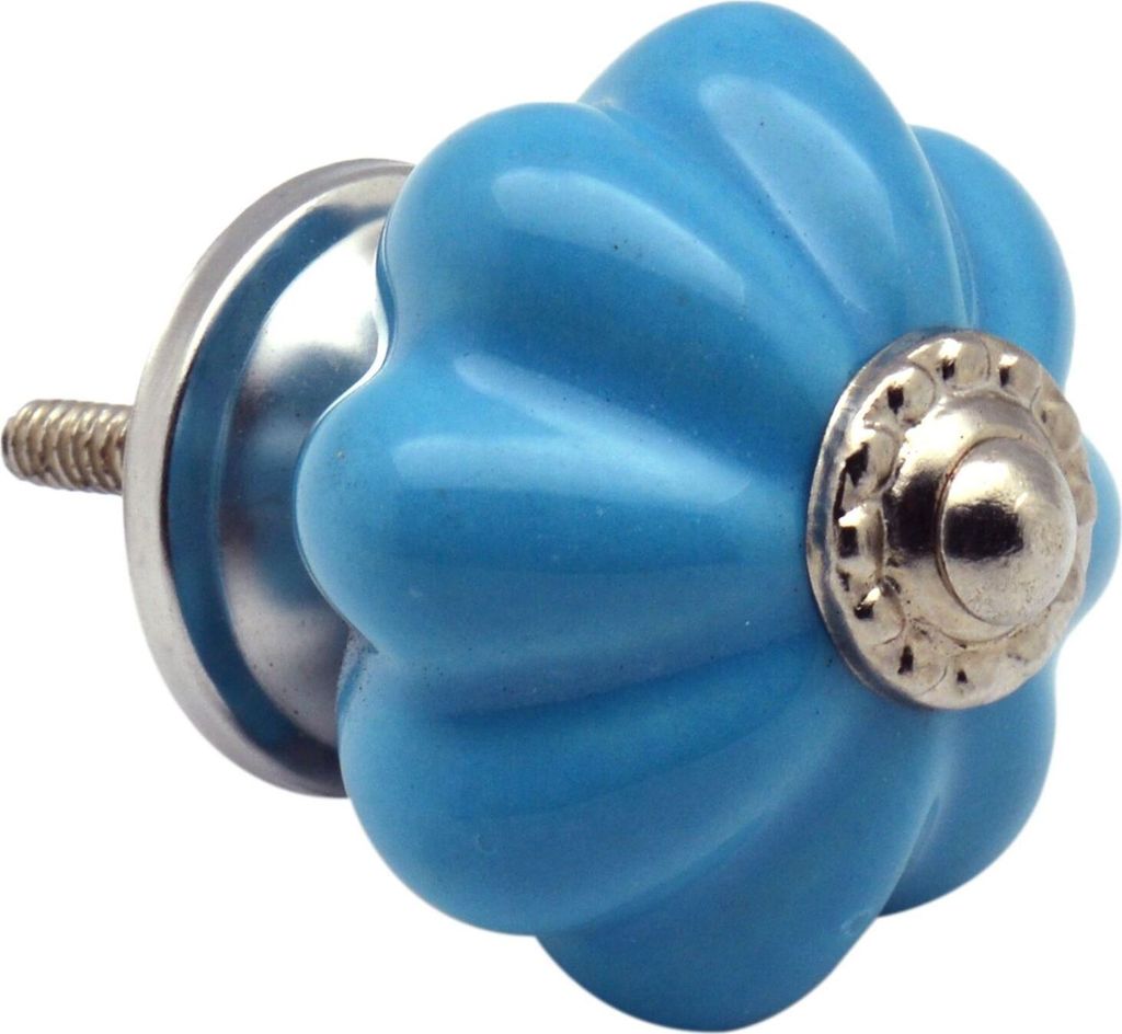 Nicola Spring floraler Keramik-Möbelknopf – Blau