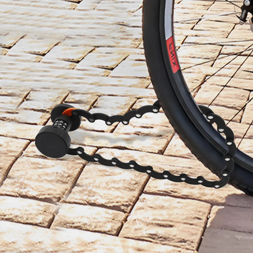 Antivol pliable pour vélo en acier inoxydable noir avec clé et code - 3