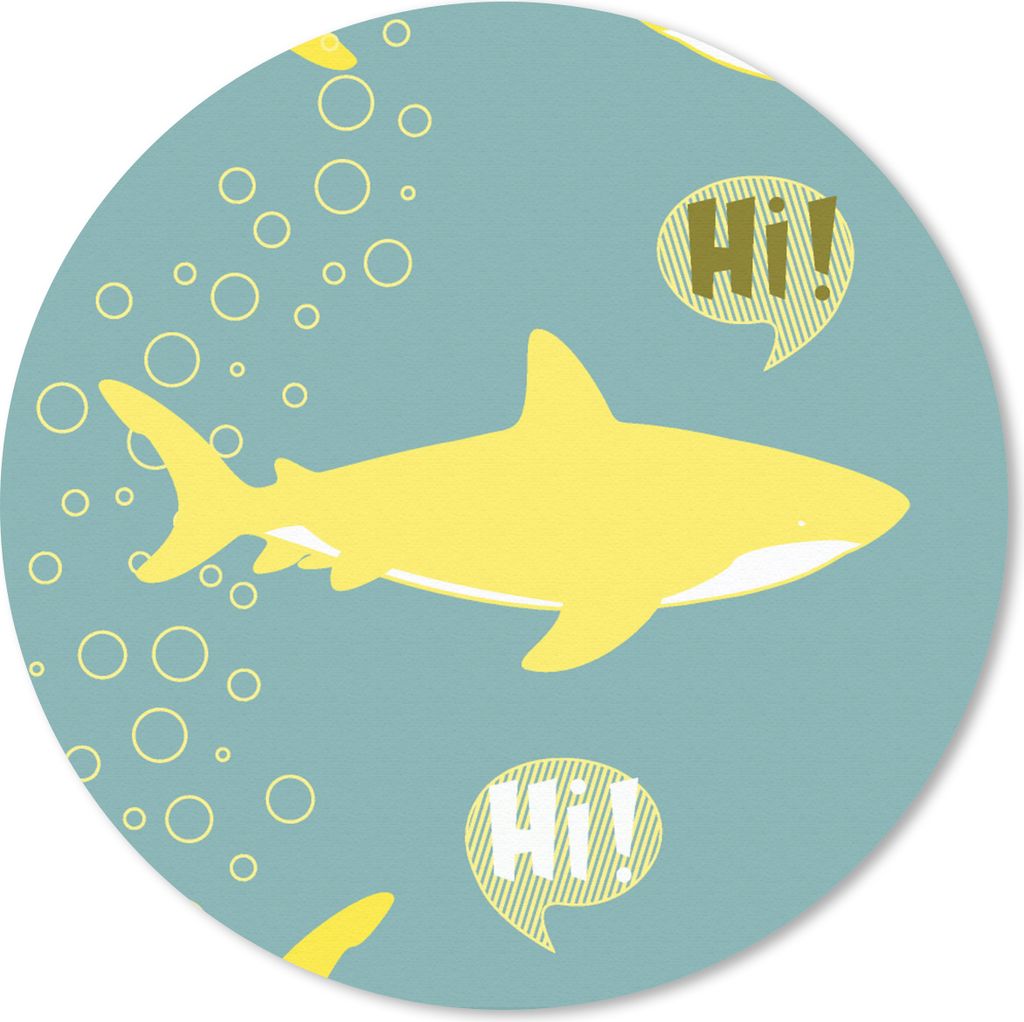 MuchoWow Mauspad Mousepad Hai - Cartoon - Muster - Teenager 50x50 cm - Mousepads - Maus Mat - Pad - Mausunterlage - Vinyl