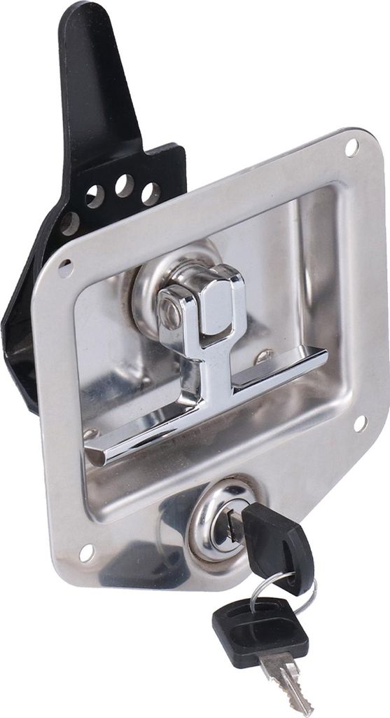 Anhänger -Türverriegelung T -Griff mit 2 -Tasten -Edelstahlchrom für Caravan Camper Tool Box