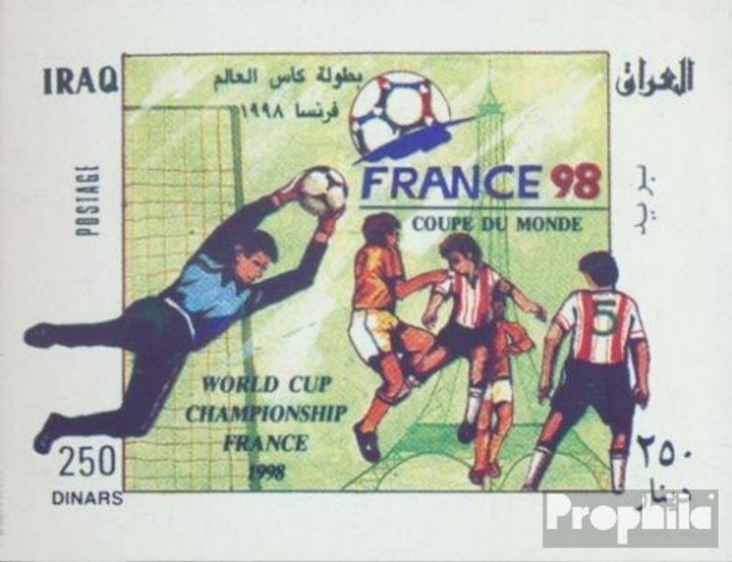 Briefmarken Irak 1998 Mi Block80 (kompl.Ausg.) postfrisch Fußball-WM in Frankreich