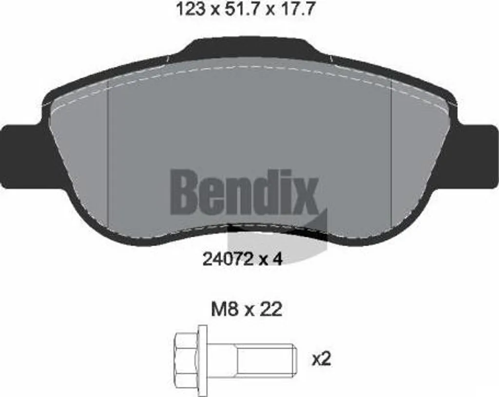 Plaquettes BENDIX BPD1186 pour freinage optimal sur Panda 6001073158