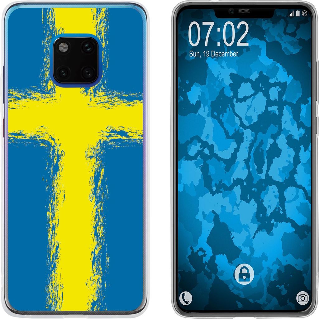 PhoneNatic Case kompatibel mit Huawei Mate 20 Pro Silikon-Hülle WM Schweden M12