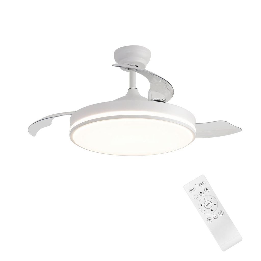 Mattweißer Deckenventilator mit Beleuchtung | 107 cm | Produktbild 