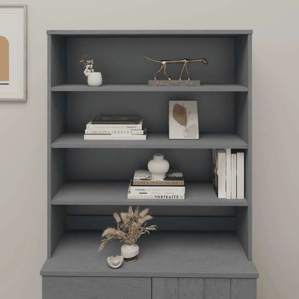Sideboard vidaXL HAMAR Grigio Scuro 90x30x100 cm in Legno Massello