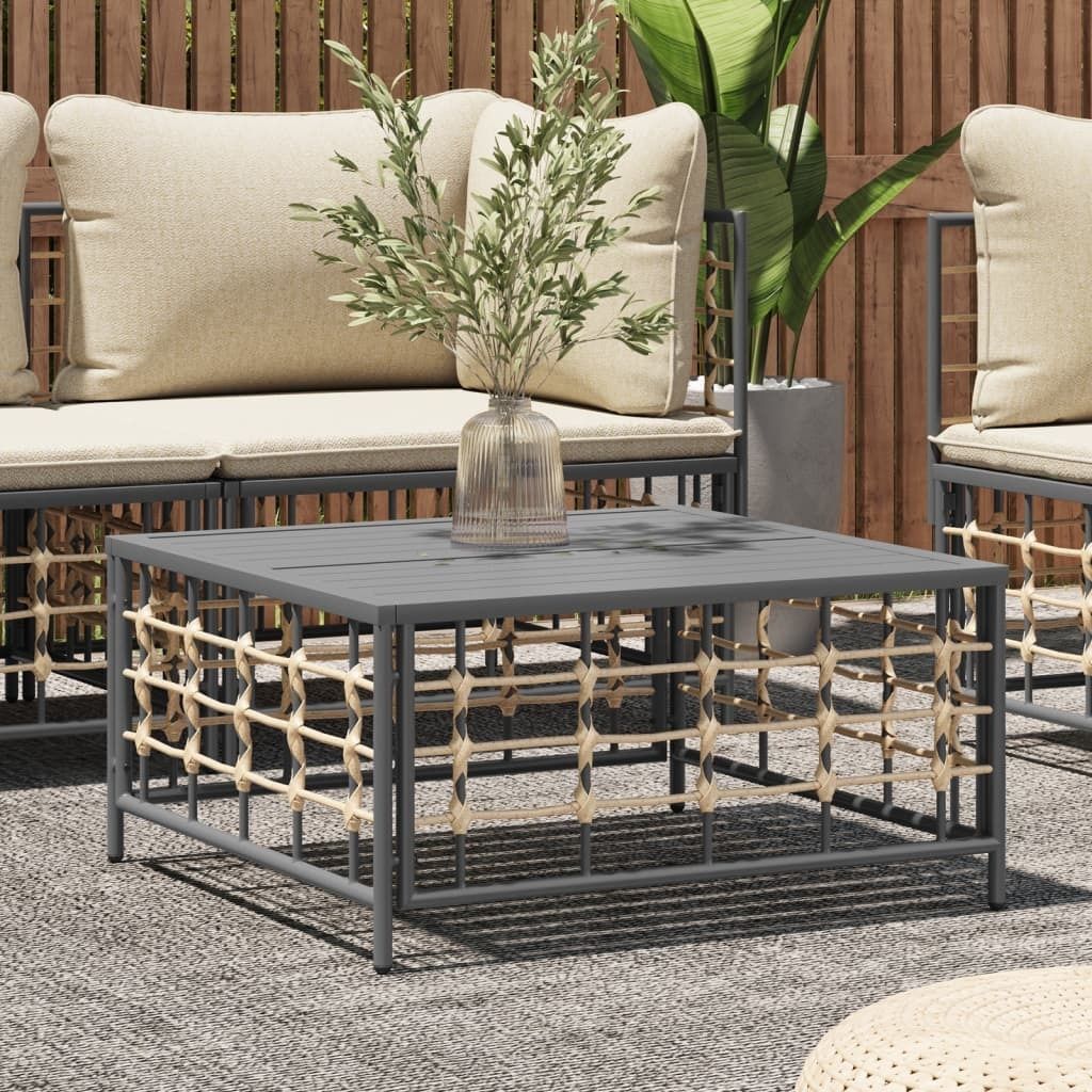 Maison Exclusive - Gartentisch Anthrazit 70x70x34 cm Poly Rattan