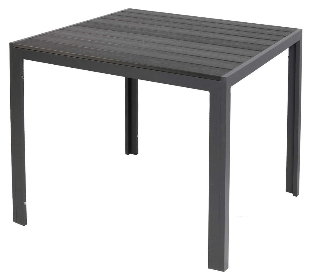 Gartentisch Comfort 80 x 80 cm mit Nonwood Platte Gestell Aluminium