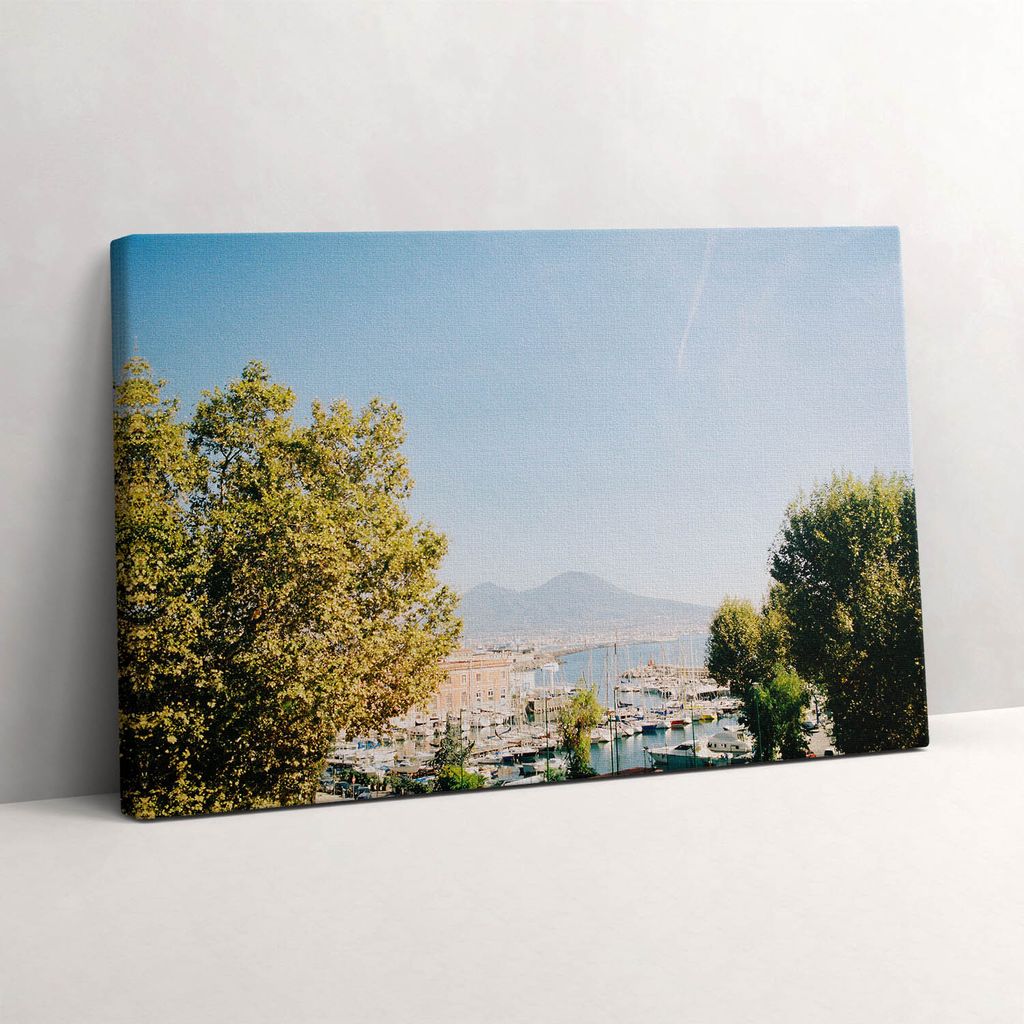 Grüne Bäume in Neapel – Leinwandbild Wandbild – 30x20 cm – Leinwandbilder – Wandbilder – Schlafzimmer – Flur