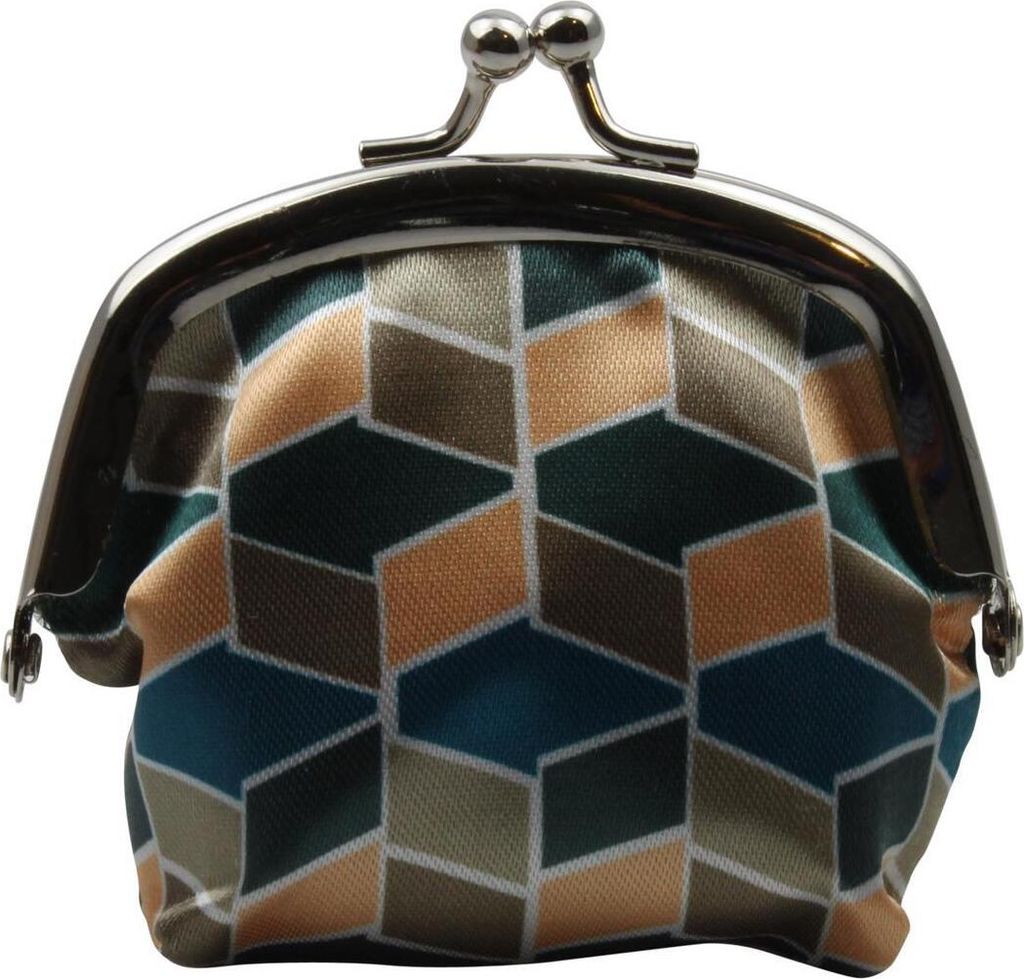 70s Up kleiner Geldbeutel - Small clip - Bunte Vierecke - Geldbörse