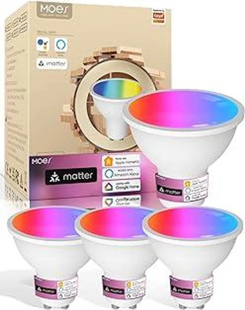 Lampadine Design MOES GU10 Matter: Smart LED RGB per Interni Moderni