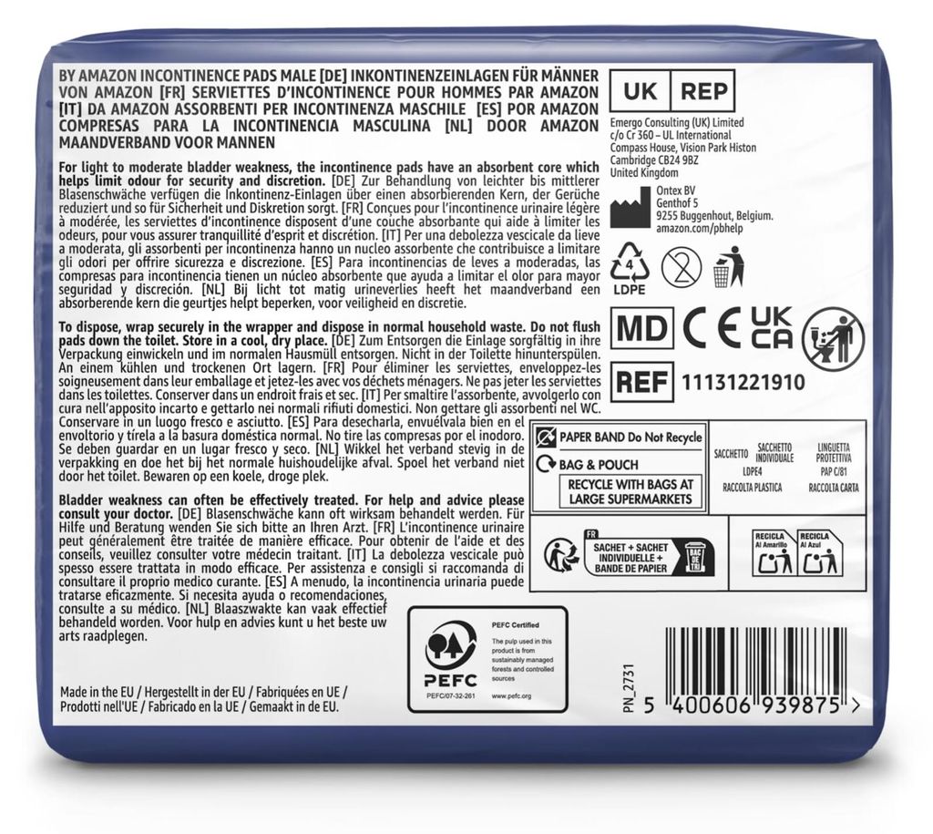 by Amazon Inkontinenzeinlagen für Männer, 60 Stück Produktbild 